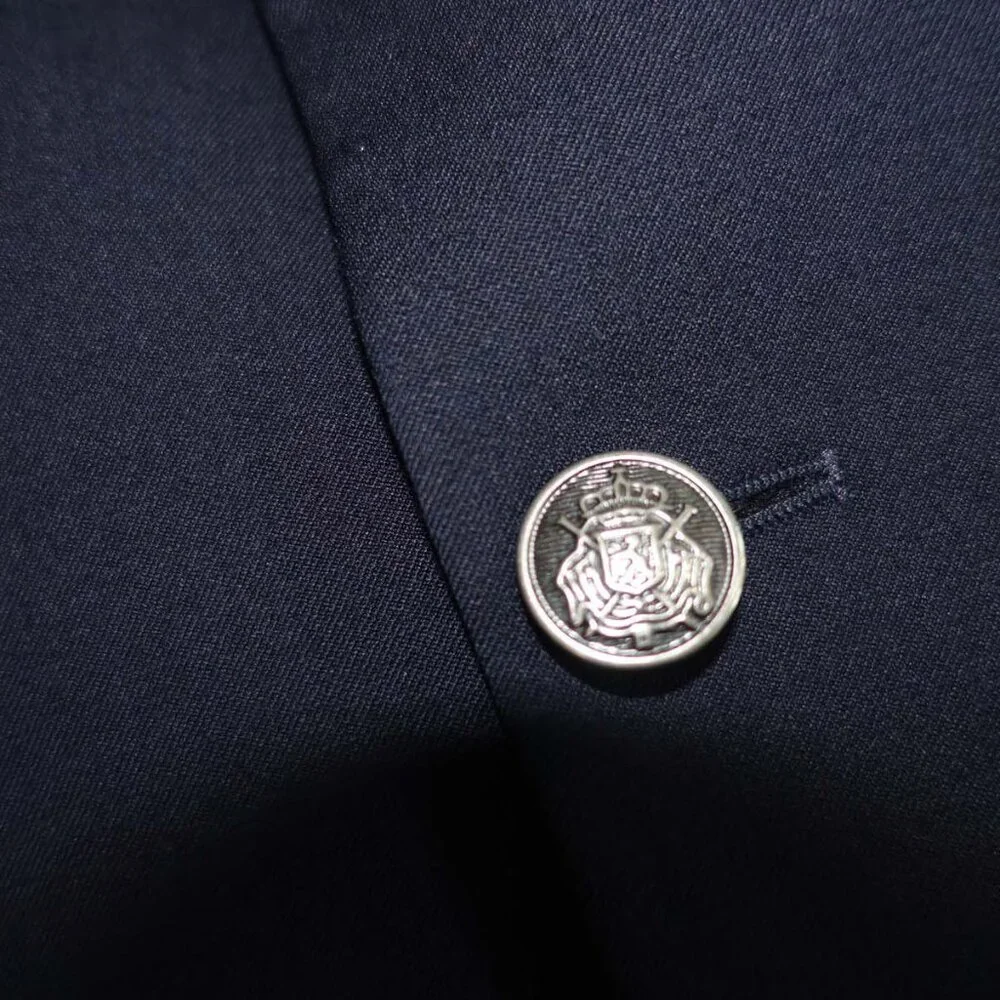 Michael Kors Men's Blazer Size 38 Regular Navy Blue 100% Wool 2 Button Jacket R